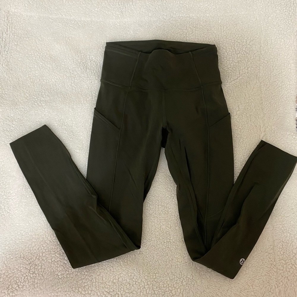 Lululemon Fast and Free 25” Nulux Leggings/Tights - Non-Reflective Dark Olive
